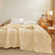 Cobertor de algodão puro, grade de favo de mel, colcha de verão sólida, cobertores de cochilo respiráveis, lençol azul para crianças adultas e bebês 150*200cm