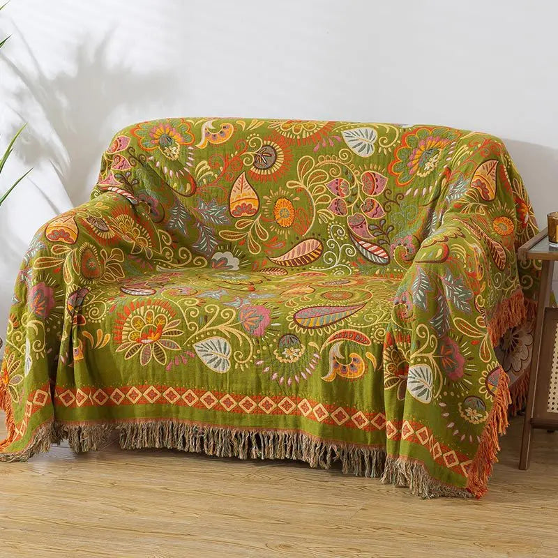 Colcha de algodão puro verão 4 camadas gaze borla toalha colcha ab lado multifuncional cobertor decorar sofá cama capa