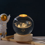 Bola de cristal led night light colorido saturno sistema solar 3d lua candeeiro mesa usb quarto atmosfera lâmpada para aniversário presente do miúdo
