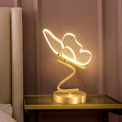 Nordic led candeeiros de mesa iluminação interior botão interruptor quarto cabeceira sala estar restaurante decoração casa borboleta lâmpada mesa