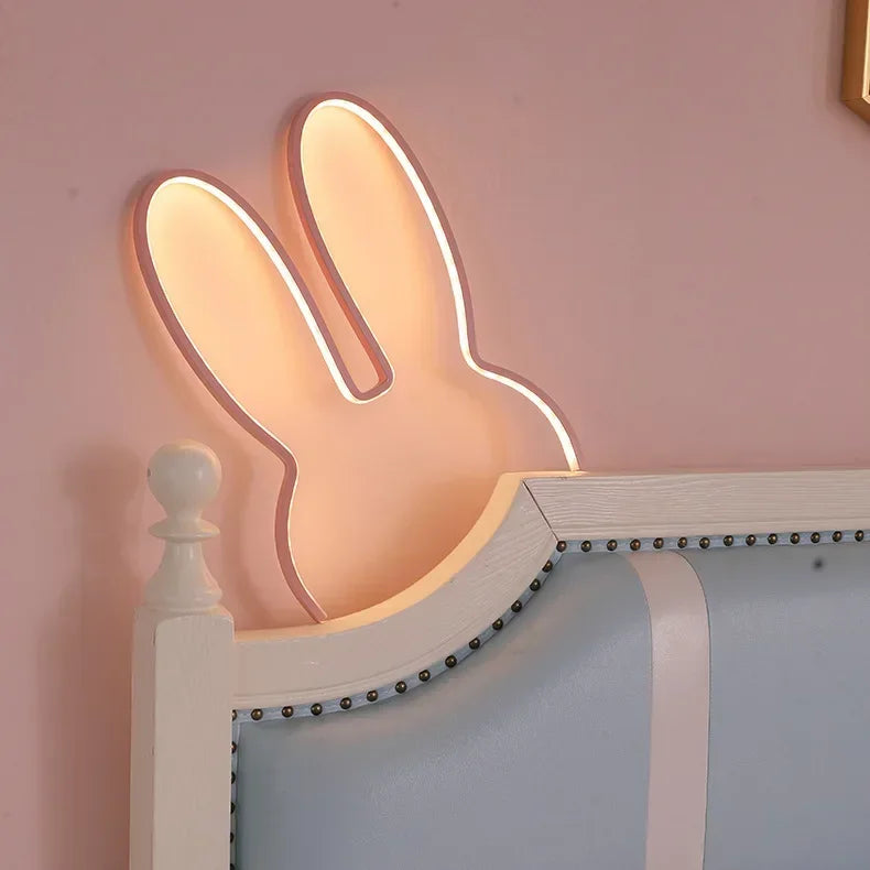 Menina adorável nordic lâmpada do quarto das crianças criativo led coelho lâmpada usb de três cores mutável lâmpada de cabeceira decoração da parede luz da noite