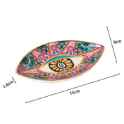 Criativo Devil Eye Imprime Bandeja De Armazenamento De Jóias, bandeja De Cerâmica Oval, Decoração De Varejo Doméstico, Ornamentos, 1 Peça