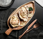 Bandeja estética alta em forma de folha de madeira bandeja de chá da tarde bandeja de sushi ocidental sobremesa bandeja de refeição de frutas bandeja de alimentos de madeira à prova dwaterproof água