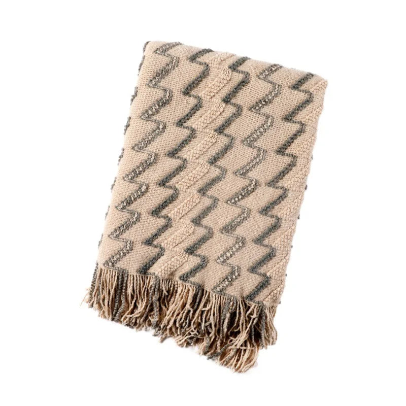 Manta de Malha Jacquard Vintage