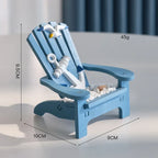 Mediterrâneo azul mini madeira cadeira de praia estatuetas para jardim casa de bonecas desktop decoração praia decoração do quarto