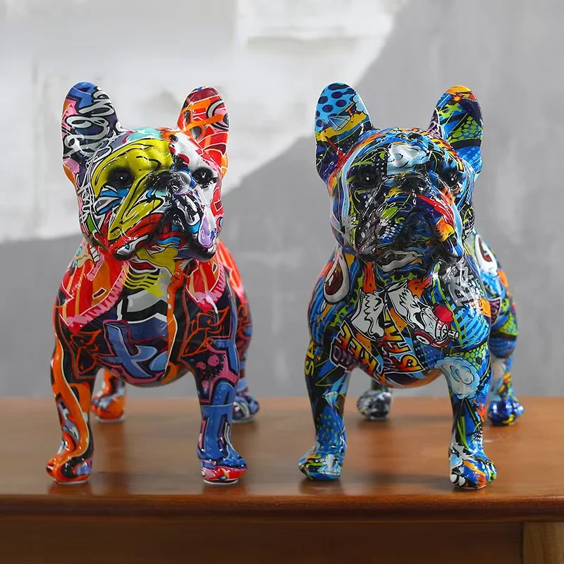 Estátua Cachorros Grafitados