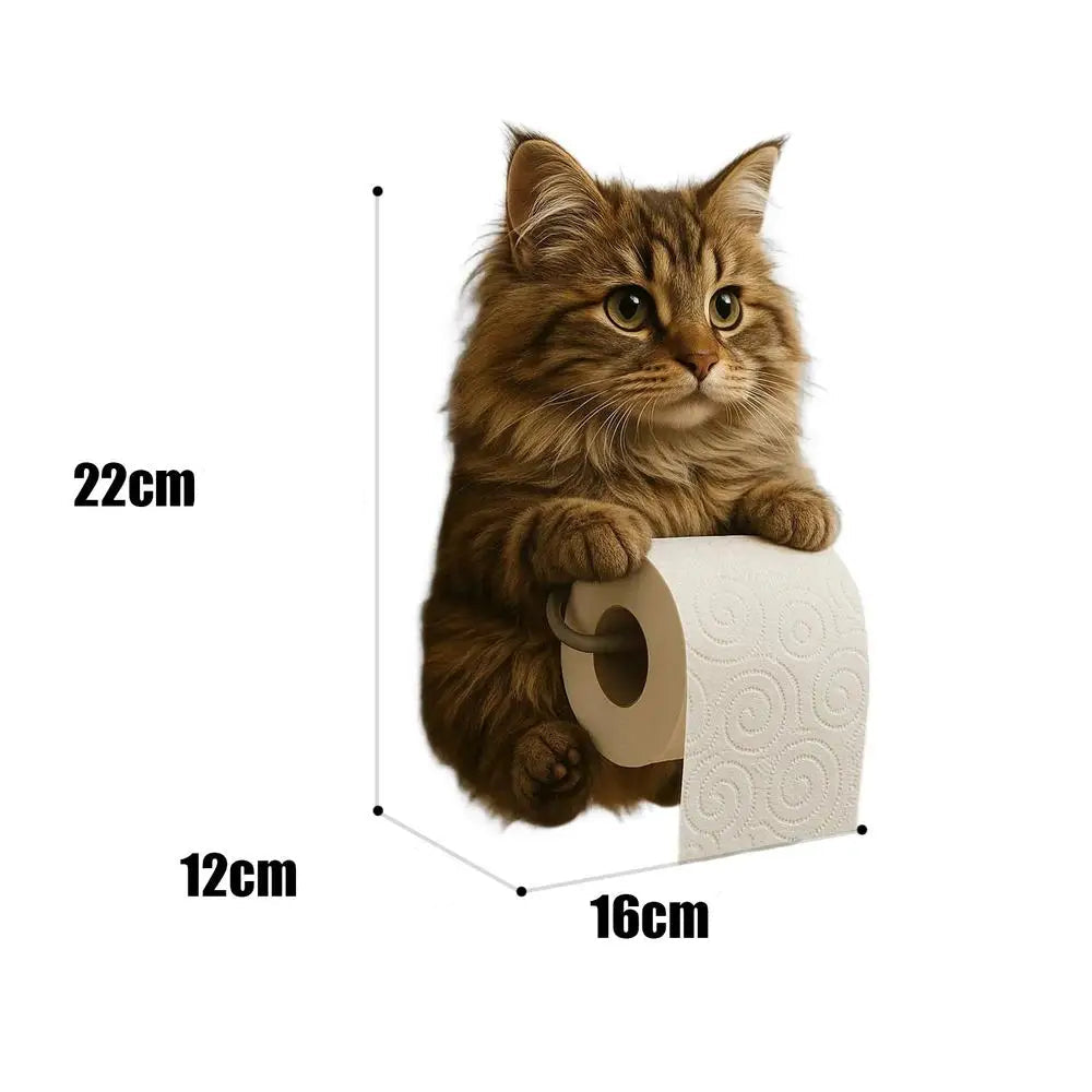 Suporte de papel higiênico engraçado gatos cães resina estátua animal acessórios do banheiro fixado na parede bonito dispensador de tecido