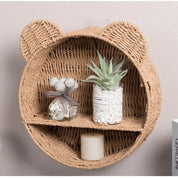 Cesta de parede cesta de armazenamento tecida à mão cesta de suspensão de rattan simulado cesta de suspensão de parede decoração de casa