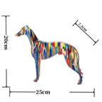 9.84inch Painting Art Graffiti Greyhound Family Dog Whibbit Dog Creative Resin Crafts Home Decoration Wine Cabinet Office Gift