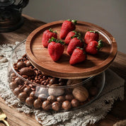 Recipientes de armazenamento de alimentos de vidro criativo com tampa de madeira cozinha lanche frutas doces porca organizador de armazenamento de artigos diversos para cozinha
