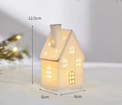 Ornamentos criativos de cerâmica pequenas casas decorações de natal brilhantes casas de neve mobiliário doméstico ins ornamentos decoração