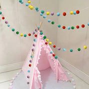 2m bola de feltro guirlanda pompom corda ornamentos para boho casa decoração do quarto chá de bebê aniversário natal decoração da parede