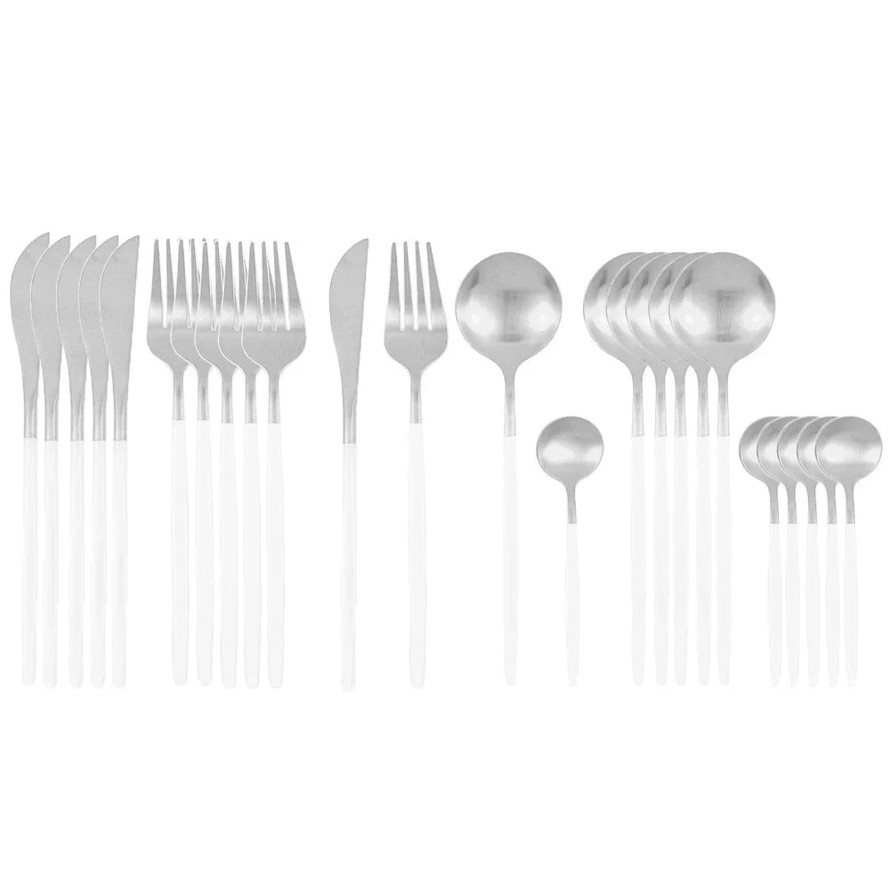 Conjunto de Talheres  Multicoloridos com 24 Peças