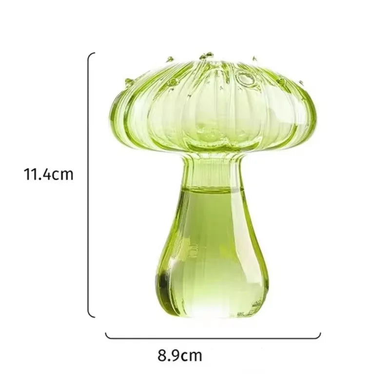 Vaso de cogumelo colorido criativo hidropônico vidro transparente aromaterapia vaso sala estar jantar desktop arte decoração