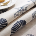 Toalhas de mesa de linho de algodão com padrão de concha do mar estilo ins pano de mesa retangular para casa café cozinha festa capa de mesa de cozinha