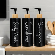 3 pçs dispensador de sabão do banheiro reutilizável bomba mão dispensador garrafa banheiro chuveiro gel shampoo recarregável garrafa recipiente