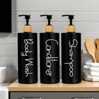 3 pçs dispensador de sabão do banheiro reutilizável bomba mão dispensador garrafa banheiro chuveiro gel shampoo recarregável garrafa recipiente