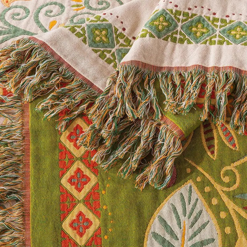 Colcha de algodão puro verão 4 camadas gaze borla toalha colcha ab lado multifuncional cobertor decorar sofá cama capa