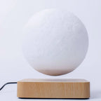 Nova impressão 3d led night light criativo toque levitação magnética lua lâmpadas 3 cores rotativa flutuante atmosfera lâmpada presente