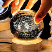 Bola de cristal led night light colorido saturno sistema solar 3d lua candeeiro mesa usb quarto atmosfera lâmpada para aniversário presente do miúdo