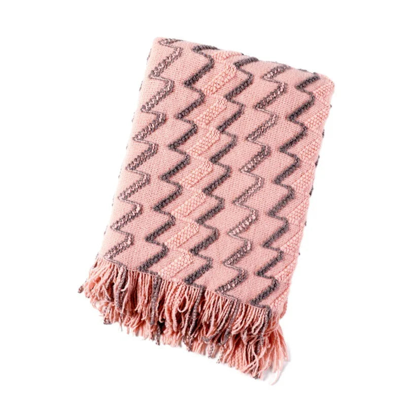 Manta de Malha Jacquard Vintage