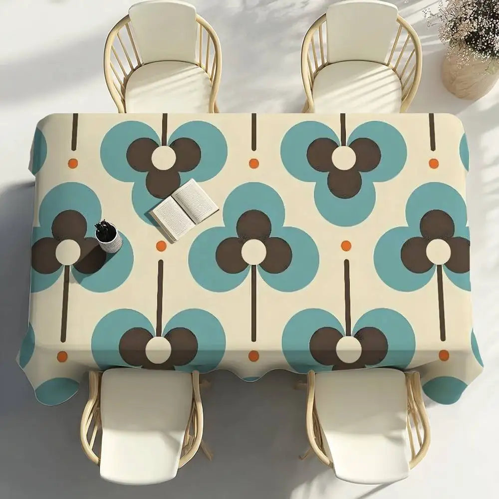 O-Orla Kiely Flor Toalha de mesa Festa em casa Piquenique Sala de jantar Cozinha Patios Toalha de mesa de poliéster à prova de manchas