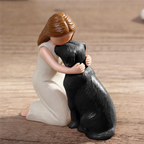 A25F-Amo estátuas de estatuetas de meu cachorro, presentes de lembrança de amizade de anjo de cachorro, figuras esculpidas pintadas à mão para amantes de cães