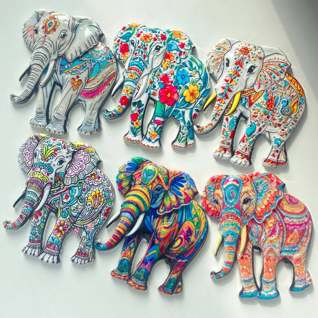 1pc boêmio elefante geladeira ímã criativo geladeira ímã adesivos cozinha e decoração de casa diy acessórios magnéticos