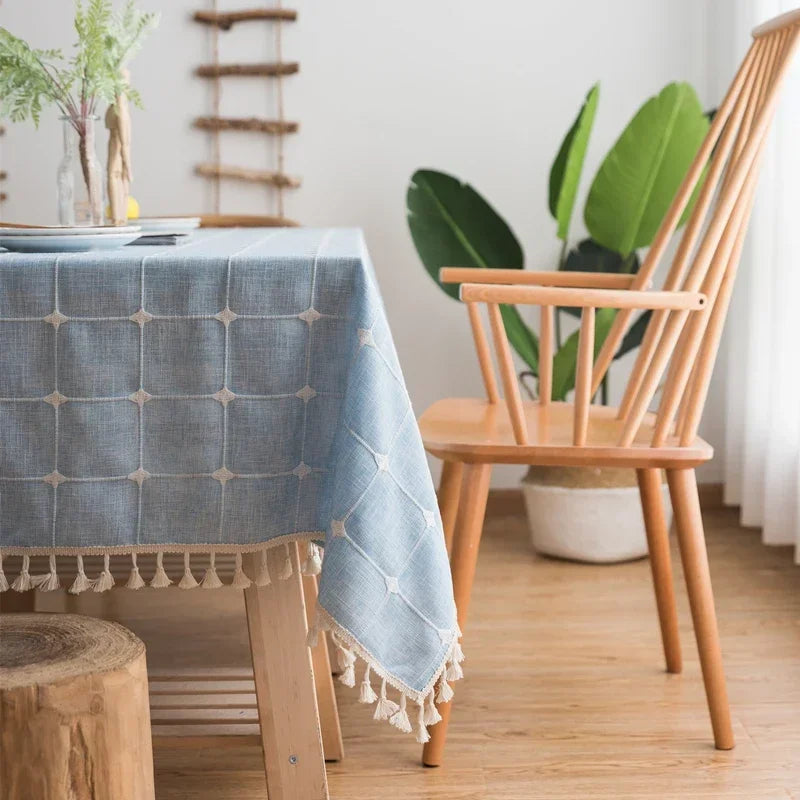 Toalha de Mesa de Linho Japonês Bordada