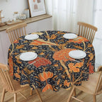 Redonda Pavões E Raposa Por William Morris Toalha De Mesa À Prova De Óleo À Prova D' Água Cobre Animais Da Floresta Têxtil Padrão Toalha De Mesa