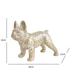 Mosaico estátua de buldogue francês artesanal escultura de arte colorida decoração animal 3d para jardim casa presente exclusivo para amantes de animais de estimação