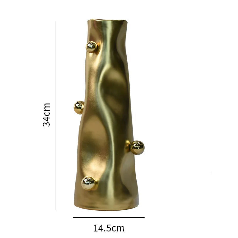 Vaso de cerâmica esfera geométrica irregular vaso de flores porcelana artefato arranjo de flores decoração para casa acessórios vasos