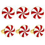 6 pçs anéis de guardanapo de natal árvore de natal floco de neve veados quebra-nozes guardanapo titular fivela de guardanapo de ouro para festa de natal decoração de mesa