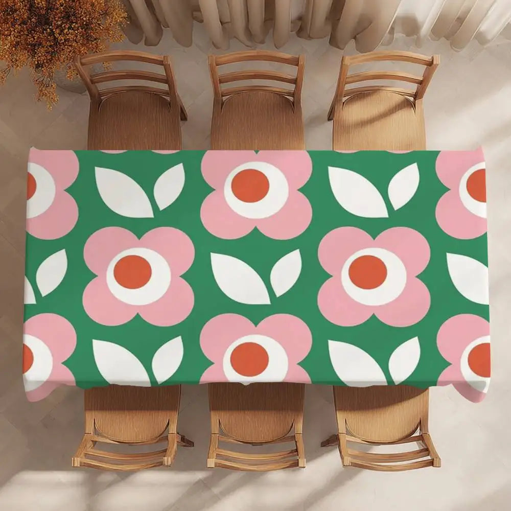 O-Orla Kiely Flor Toalha de mesa Festa em casa Piquenique Sala de jantar Cozinha Patios Toalha de mesa de poliéster à prova de manchas