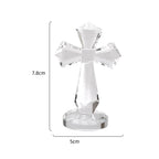 1pc amor anjo e cruz prisma em forma de artesanato de vidro, peitoris da janela coletor de sol ornamento prisma luz captura artesanato decorativo