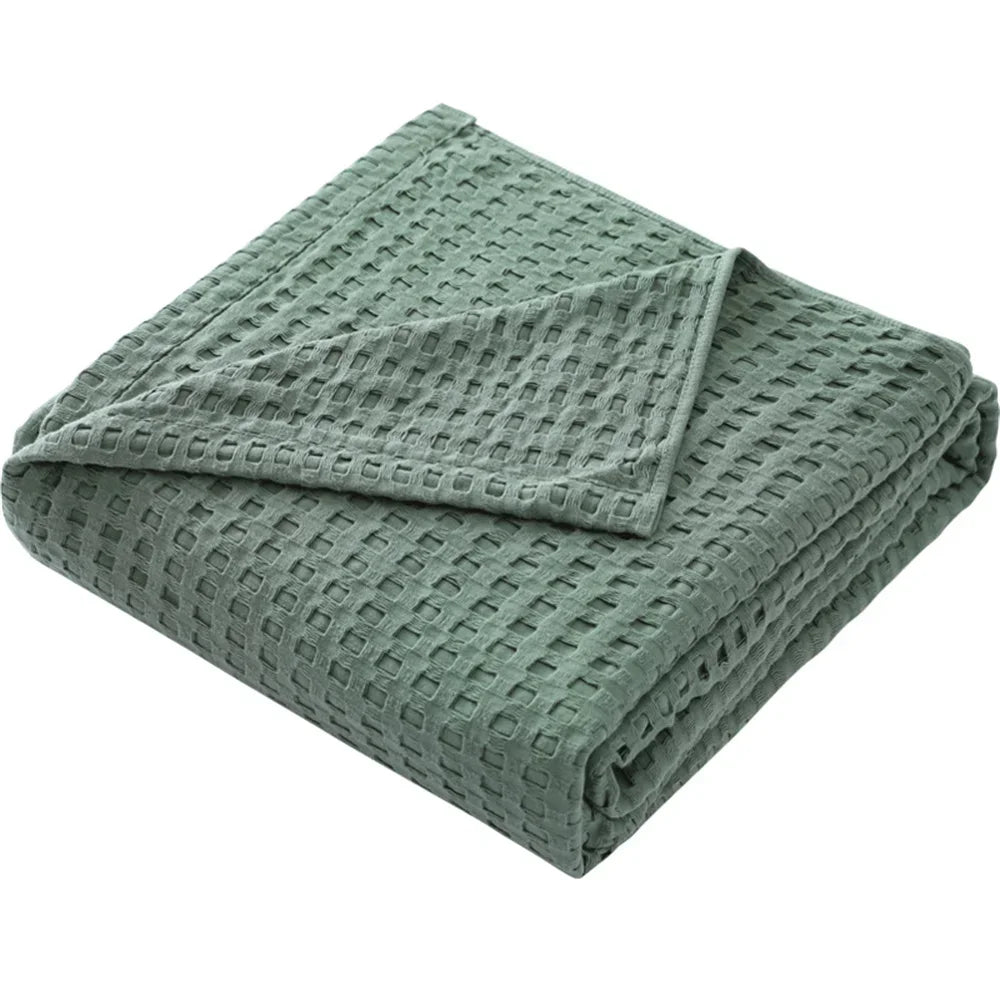 Cobertor térmico de algodão puro premium, cobertor térmico macio e confortável, leve, colchas para todas as estações