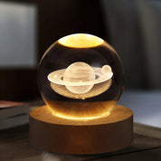 Bola de cristal led night light colorido saturno sistema solar 3d lua candeeiro mesa usb quarto atmosfera lâmpada para aniversário presente do miúdo