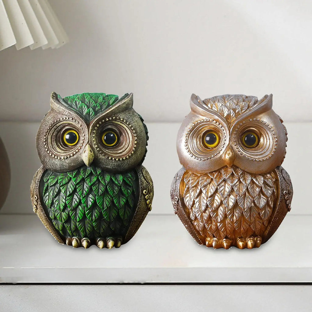 Adorável coruja ornamento jardim escultura de coruja para sala de estar quarto escritório