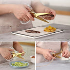 Tesoura De Cristal Acrílico, Carne Legumes Home Art, Pano De Costura, Couro, Papel De Alfaiate, Escritório, Tesoura De Alimentos, 1Pc