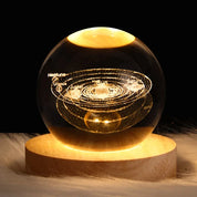 Bola de cristal led night light colorido saturno sistema solar 3d lua candeeiro mesa usb quarto atmosfera lâmpada para aniversário presente do miúdo