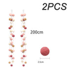 2m bola de feltro guirlanda pompom corda ornamentos para boho casa decoração do quarto chá de bebê aniversário natal decoração da parede