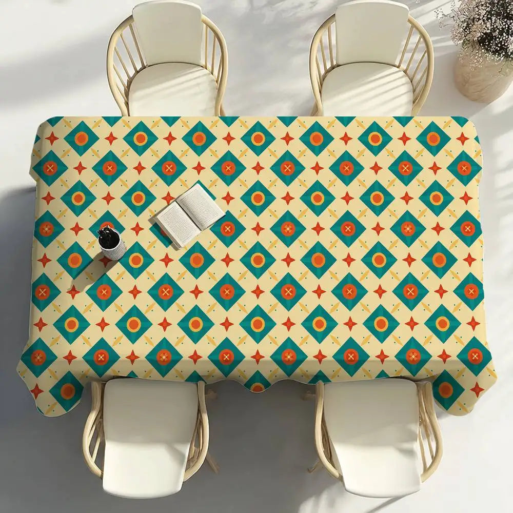 Toalha de Mesa Geométrica à Prova d'Água para Decoração