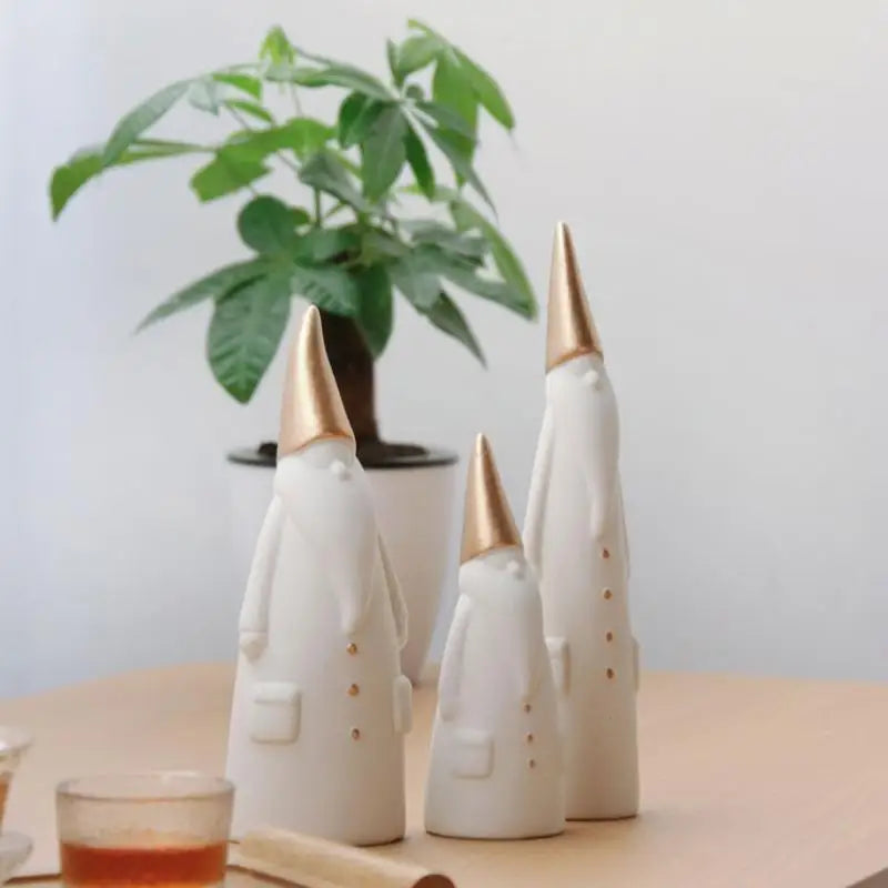 Artesanato de cerâmica simples nórdico, Papai Noel, decoração de animais, entrada de armário de TV, quarto de cama, decoração criativa de casa, conjunto de 3