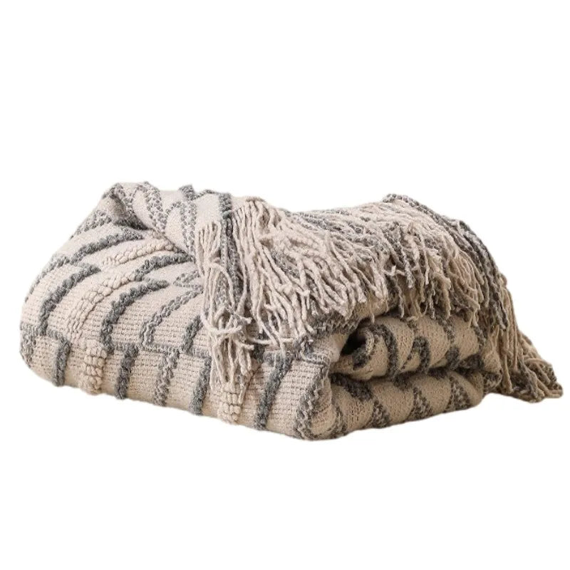 Manta de Malha Jacquard Vintage