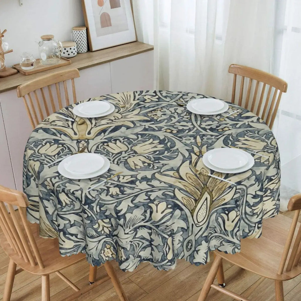 Redonda Pavões E Raposa Por William Morris Toalha De Mesa À Prova De Óleo À Prova D' Água Cobre Animais Da Floresta Têxtil Padrão Toalha De Mesa