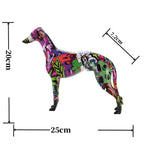 9.84inch Painting Art Graffiti Greyhound Family Dog Whibbit Dog Creative Resin Crafts Home Decoration Wine Cabinet Office Gift
