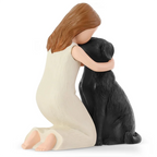 A25F-Amo estátuas de estatuetas de meu cachorro, presentes de lembrança de amizade de anjo de cachorro, figuras esculpidas pintadas à mão para amantes de cães