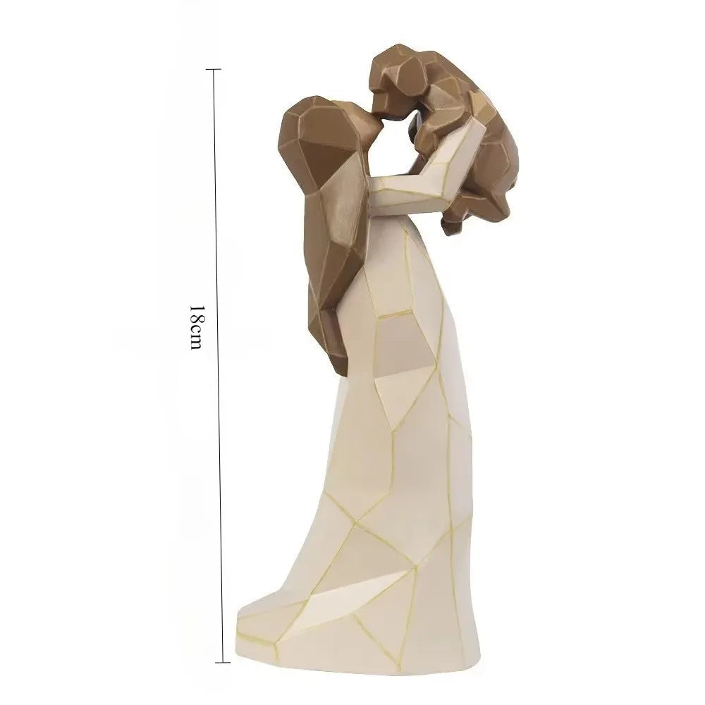 Imitação criativa de madeira de salgueiro escultura menina agachamento segurando cachorro resina artesanato decoração de casa