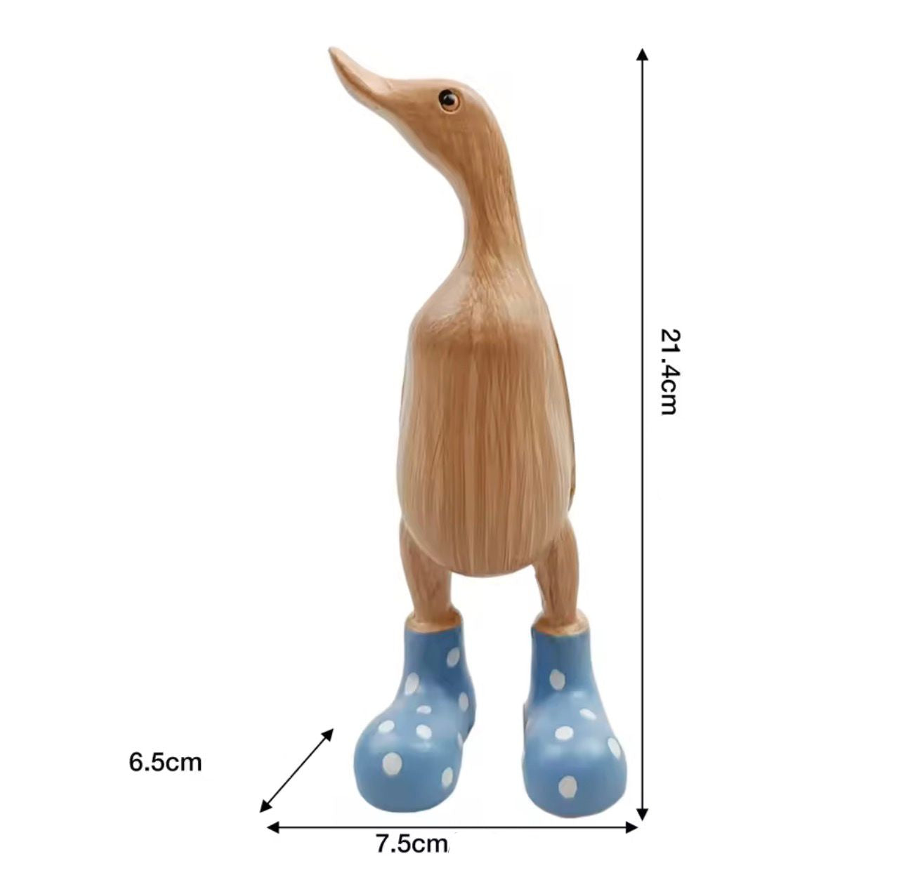 Escultura de Pato em Madeira com Botas de Chuva