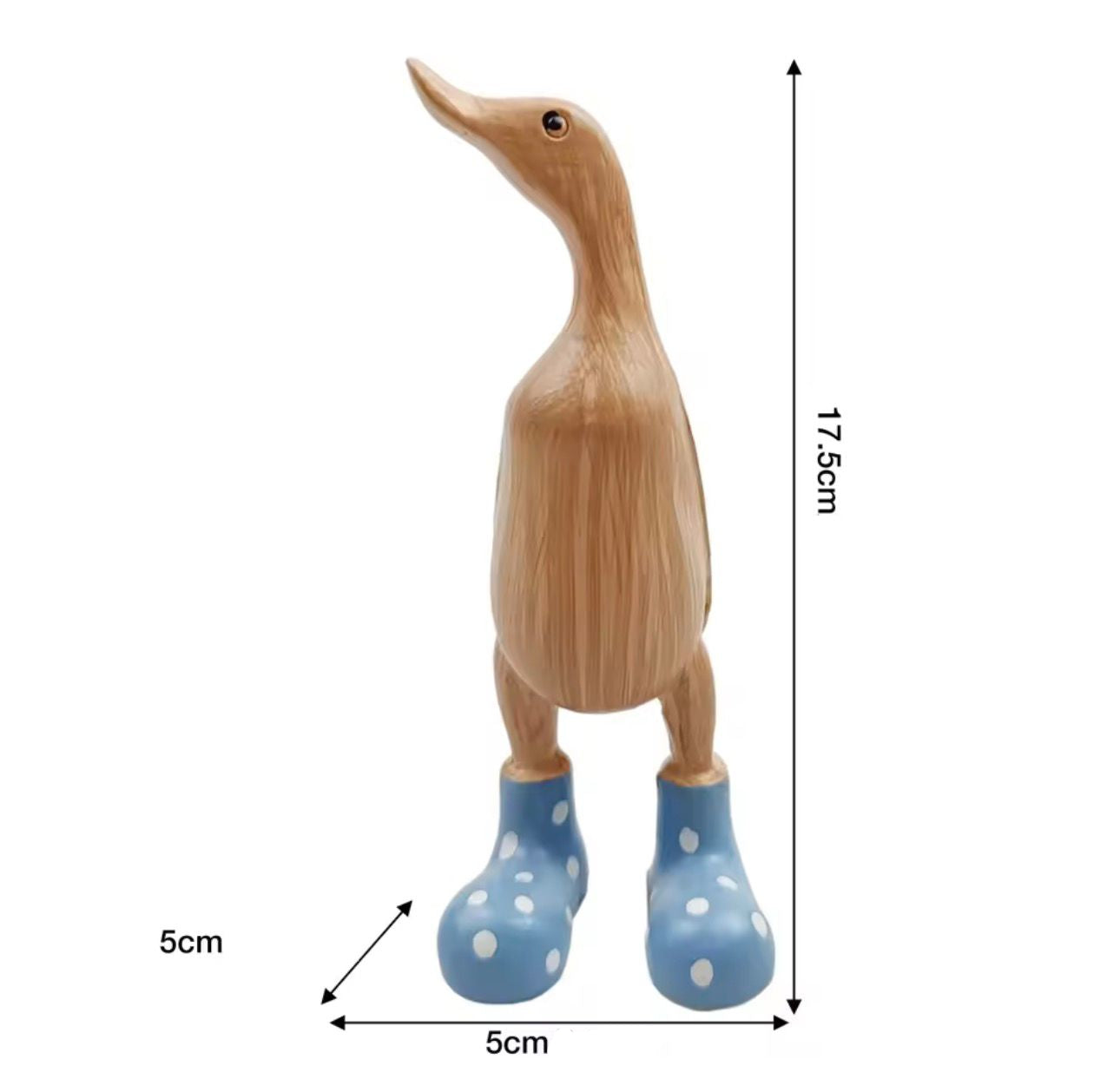 Escultura de Pato em Madeira com Botas de Chuva